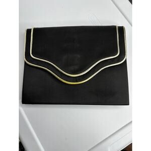Vintage YSL Yves Saint Laurent Clutch Black Party Formal Purse
